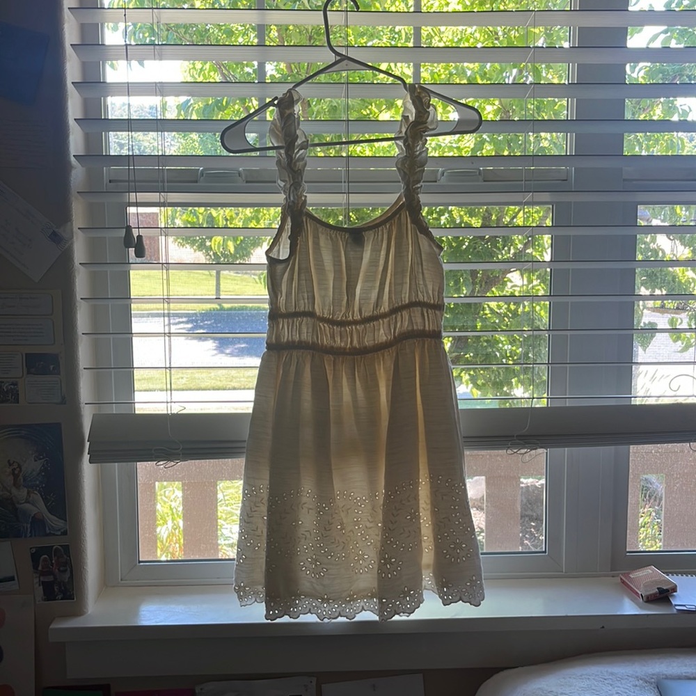 cream colored mini dress